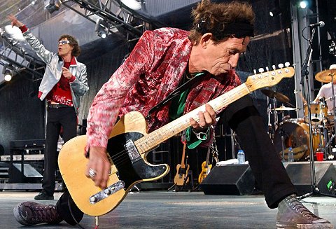 Mr. Keith Richards rocking his Tellie